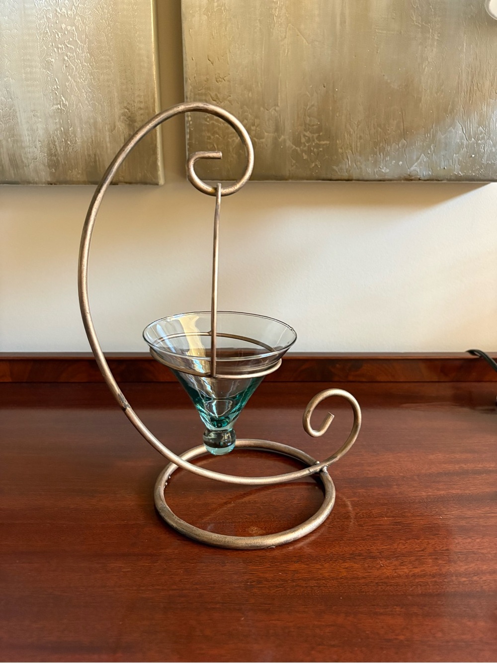 12” Scroll Metal Hanging Glass Votive Candle Holder, Pier 1